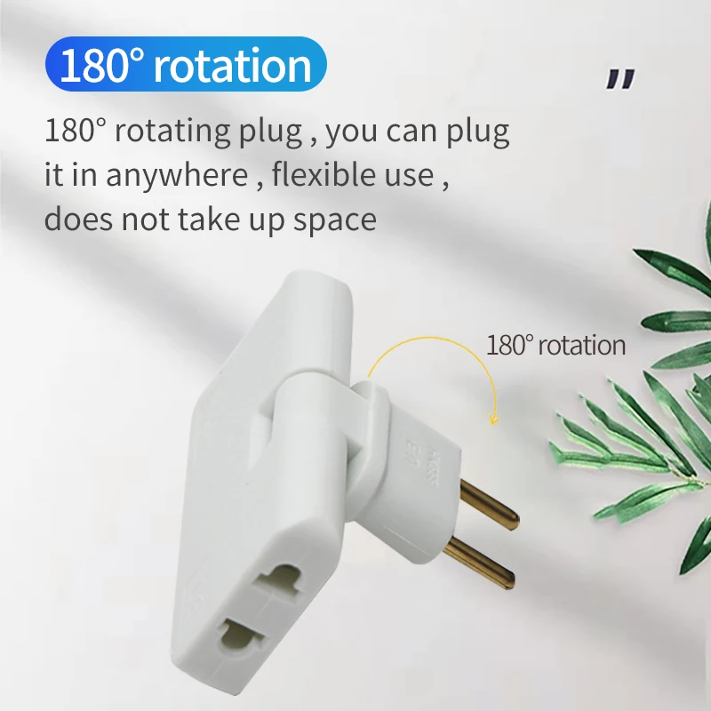 180 ° Rotary Socket Converter Ultra Thin One To Three Power Conversion European Standard Travel  Adapter France Spain Italy Plug