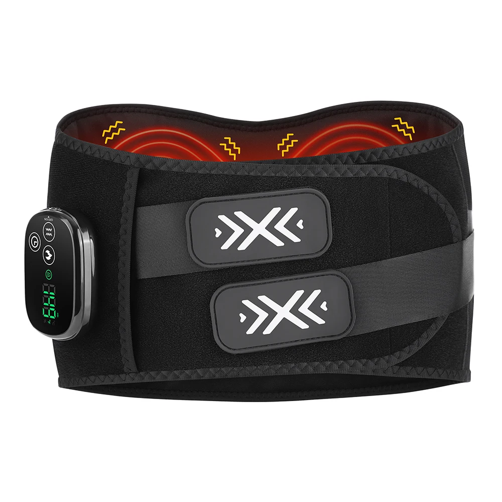 

5-уровневый поясной ремень с электрическим подогревом, двойной мотор, вибрация, массажер для спины, поясничная поддержка, бандаж, умный таймер, расслабление мышц