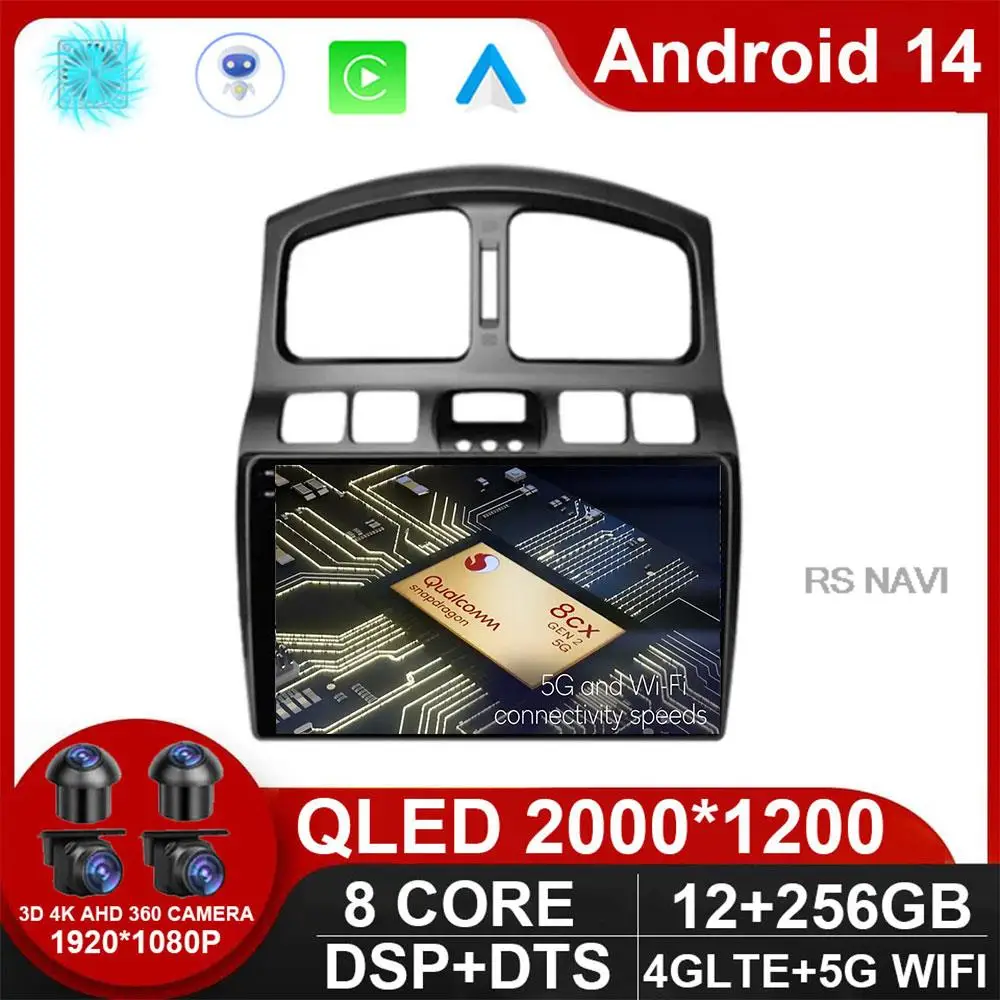 

2Din Android 14 Car Radio for Hyundai Classic Santa Fe 2000 - 2004 JAC S1 (Rein) 2005-2015 Multimedia Player Carplay Head NO DVD