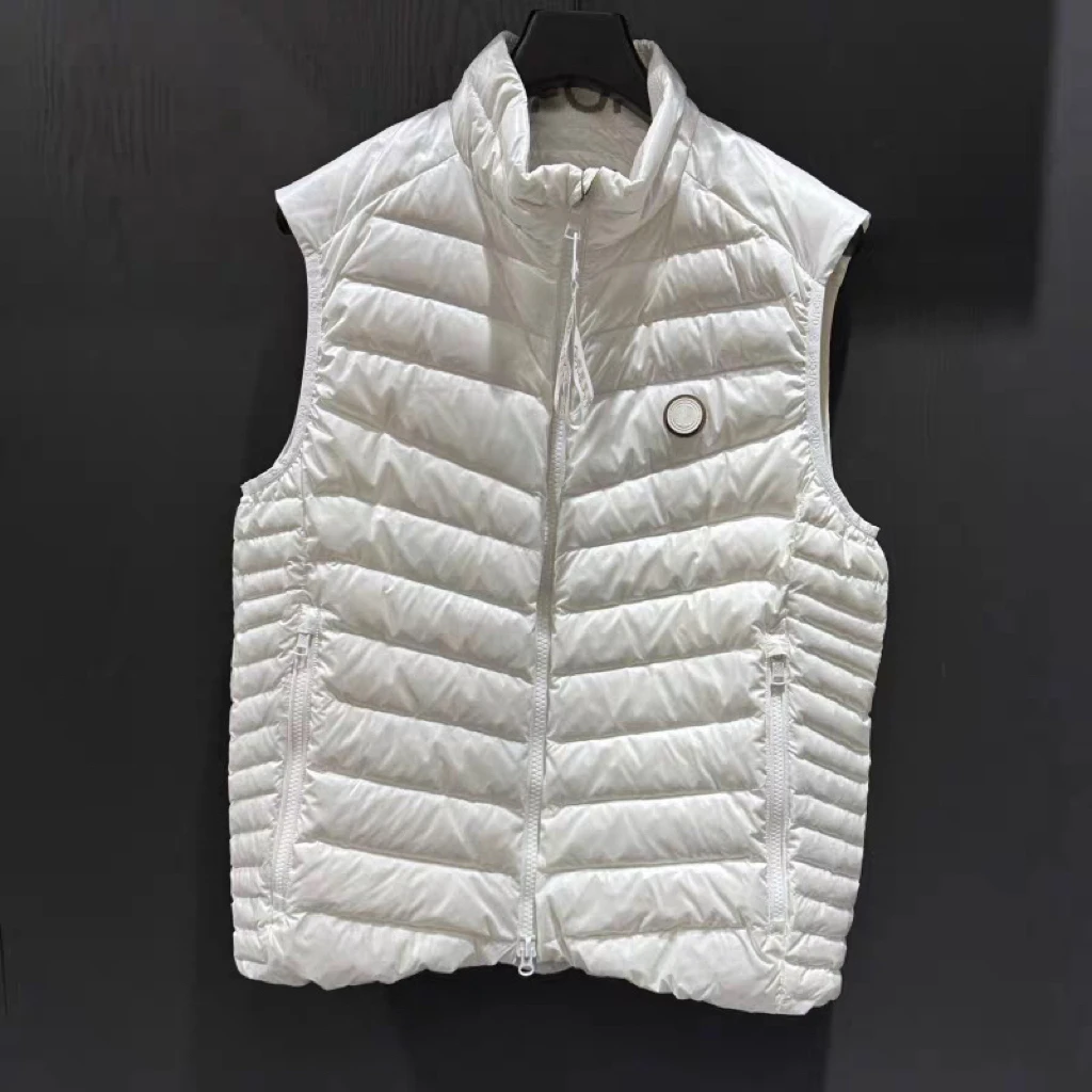 Golf Jacket 2025 Men's Warm Sleeveless White Duck Down Vest For Autumn And Winter, Comfortable Stand Up Collar Golf Coat