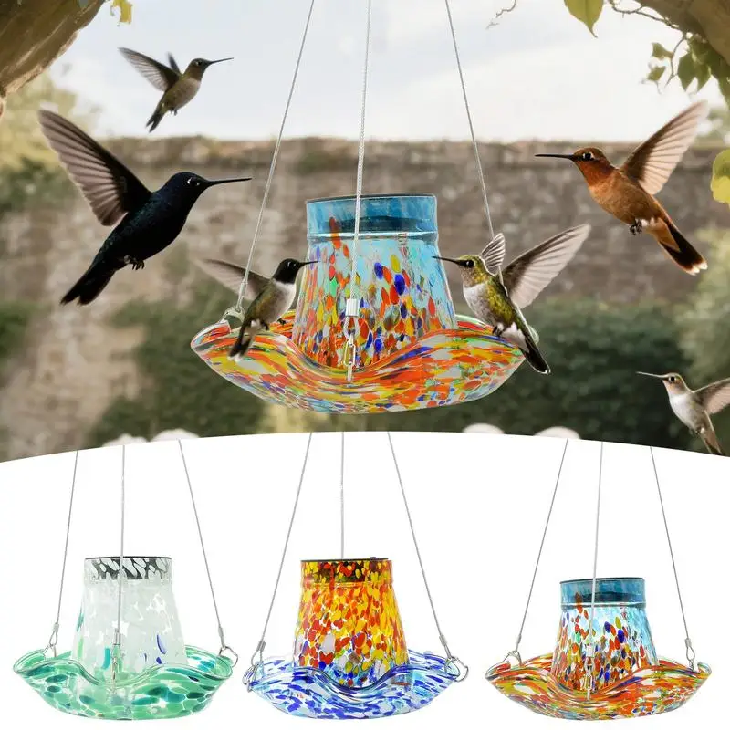 

Bird Bath Fountains Solar Powered Hummingbird Bath Bowl Sturdy Outdoor Hanging Bird Feeder Decorative Bird Bath Feeding Supplies