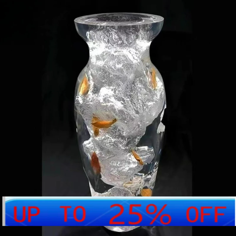 

LTT Sculpture Ornament Art Ice Sculpture Vase Resin Crystal Acrylic Transparent Ornament