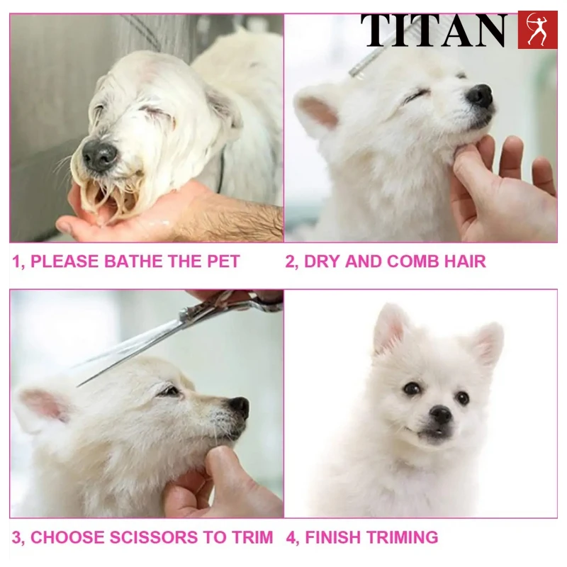 TITAN 7.0/7.5 pollici Professionale Pet Grooming Cesoie Denti Lisca di Pesce Dritto/Curvo Chunker Forbici Forbici di Bellezza Del Cane