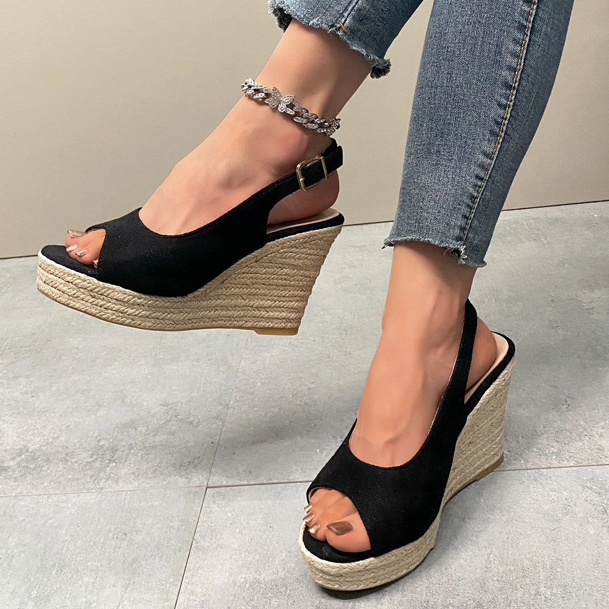 Women Wedges Sandals 2024 Platform Peep Toe Sandals High Heel Shoes Female Pumps Beach Wedding Ladies Sandals Zapatos De Mujer