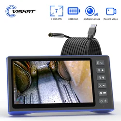 7'' IPS Large Screen Endoscope 1080P HD Camera Split Design 1-15m Single Dual Triple Lens Borescope Check Car Pipe Sewer