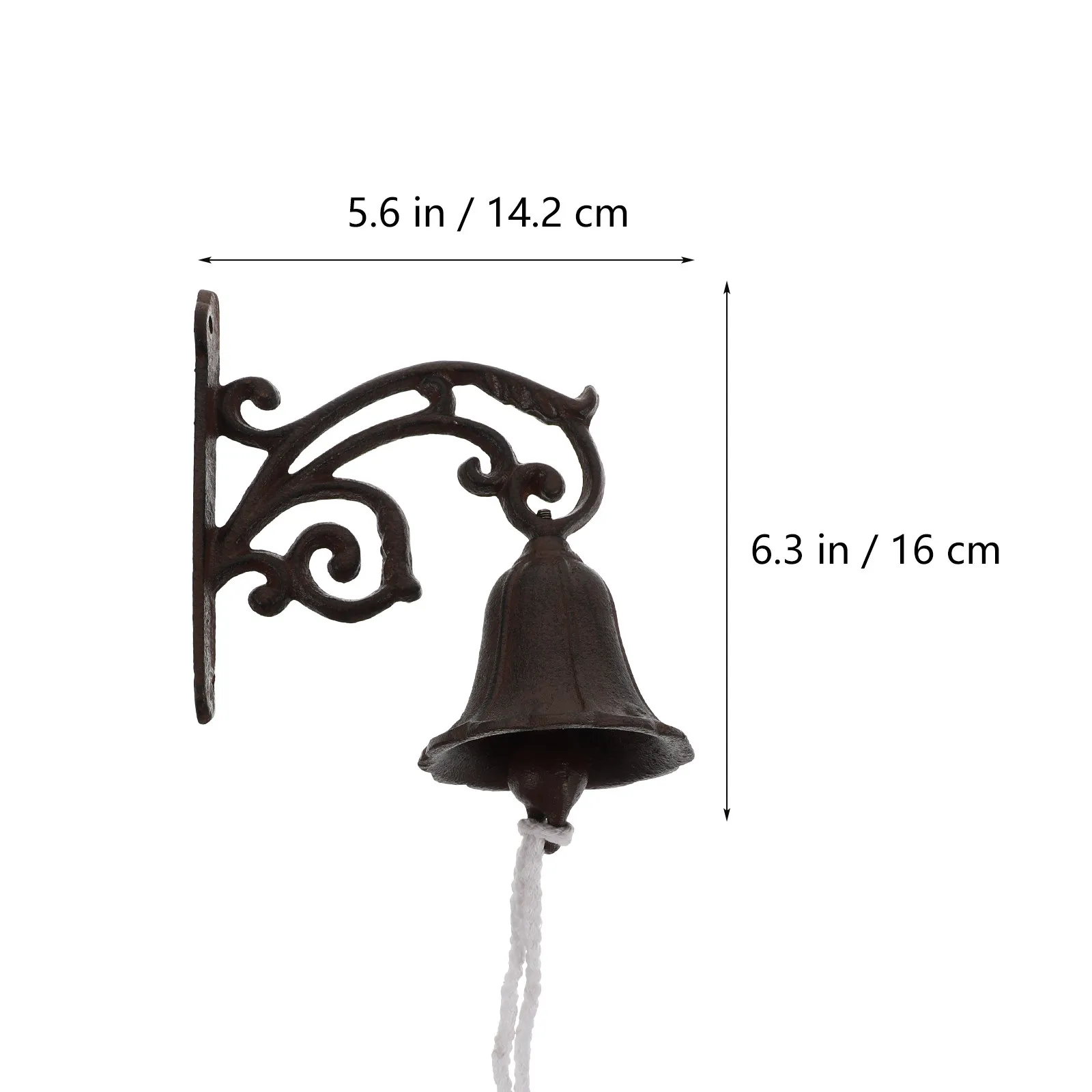 1Set Cast Iron Doorbell Rustic Retro Style Manually Shaking Hanging Wall Bell Vintage Farmhouse Garden Decor Home Accessories