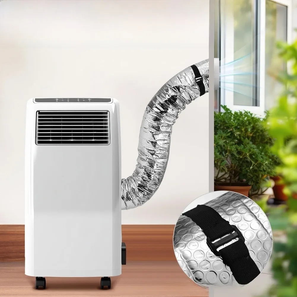 1 Pair Silver Aluminum Foil Insulation Sleeve For 5-5.9 Inch Portable Air Conditioner Hose AC Cooling Cover Accessories
