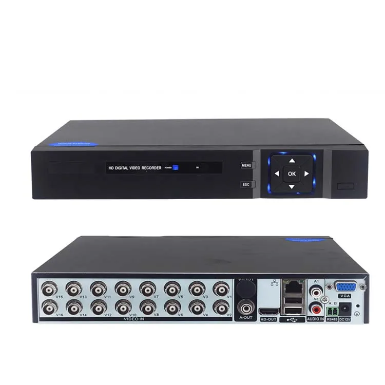 16 قناة Cctv Hybrid 5 في 1 Dvr السعر 4K 8.0mp TVI + CVI + AHD + نظام Cms التناظري 16ch مسجل فيديو مراقبة القرص #1