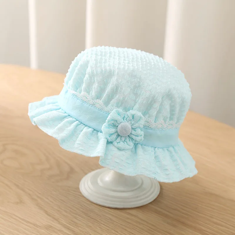 

4 Colors Spring Autumn Baby Girls Outdor Sun Hat Cute Cotton Bucket Cap Cute Flower Breathable Fisherman Hat 0-6M