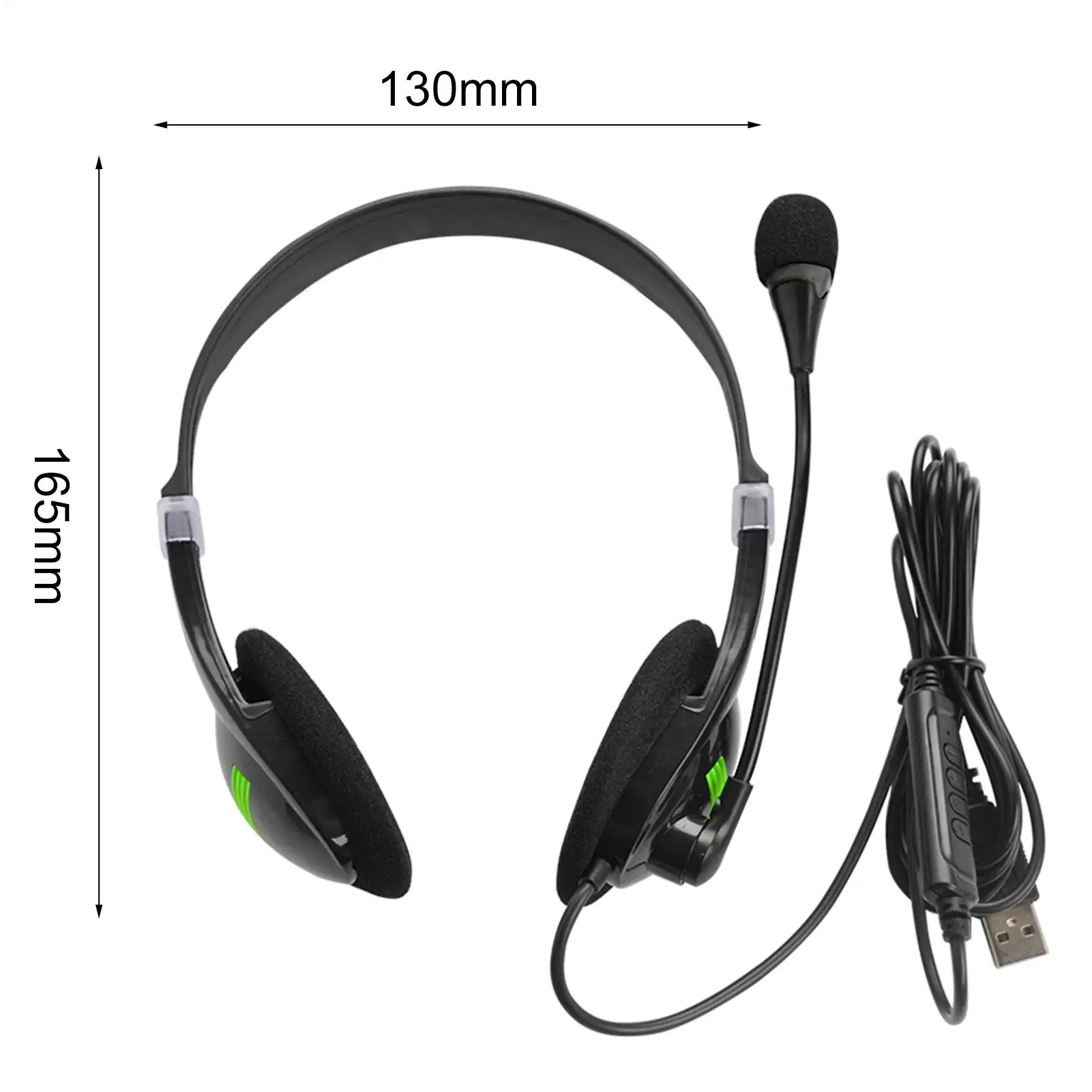 USB Wired Headphones Operator Earphones Headband Headset With Noise Cancelling Micphone For Chatting Software, Call Center, Chat
