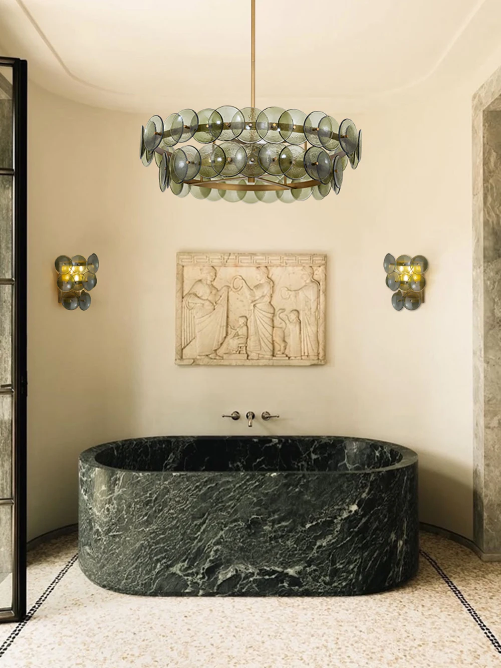 Murano Collection Round Linear E14 Dimmable LED Chandelier