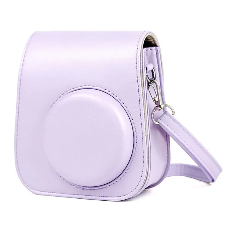 For Fujifilm Film Camera Bag for Instax Mini 11 9 8 Camera Case PU Leather Soft Silicone Cover Bag with Shoulder Strap