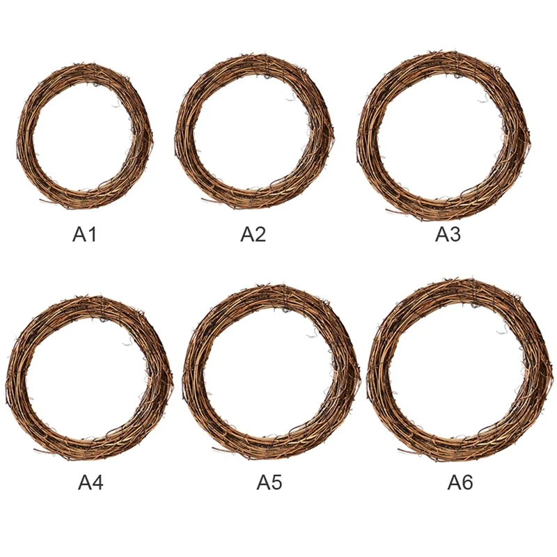 Christmas Natural Dried Rattan Ring Wreath Garland Christmas DIY Craft Door Wall Hanging Pendant Decoration Home Party Supplies