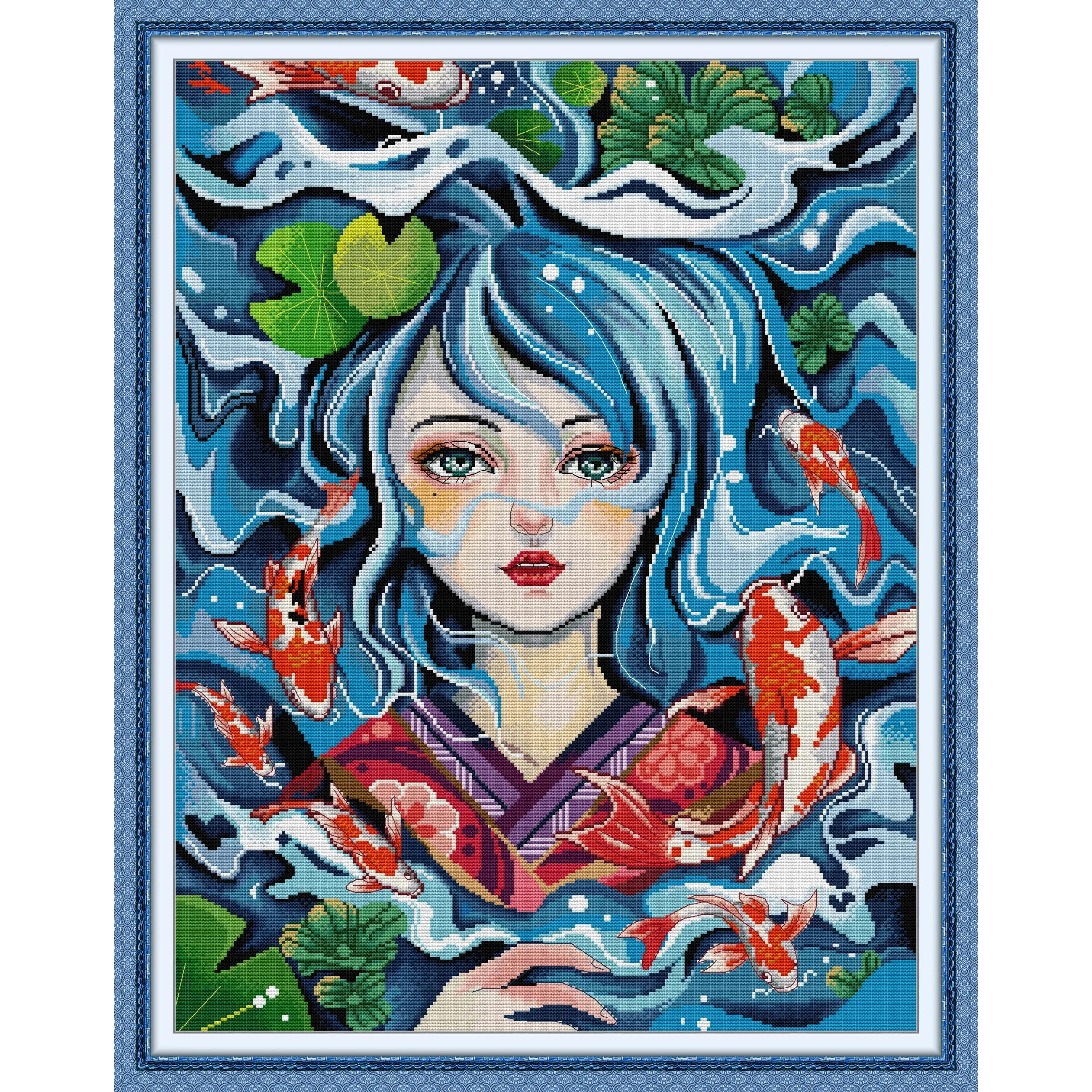 

Soulgift News Набор для вышивки крестом с предварительной печатью, штампованная ткань Аида с нитками DMC, набор для вышивания - Дочье море III