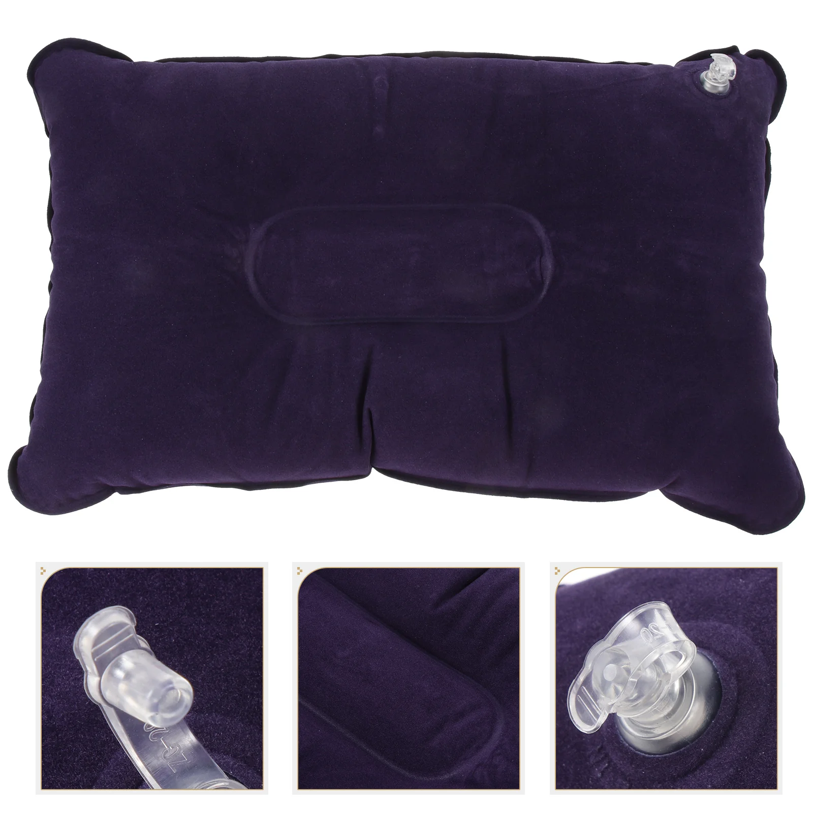 Comfy Pillows for Lounging Flocking Super-thick Outdoor Snug Travel Inflatable Dark Blue Color