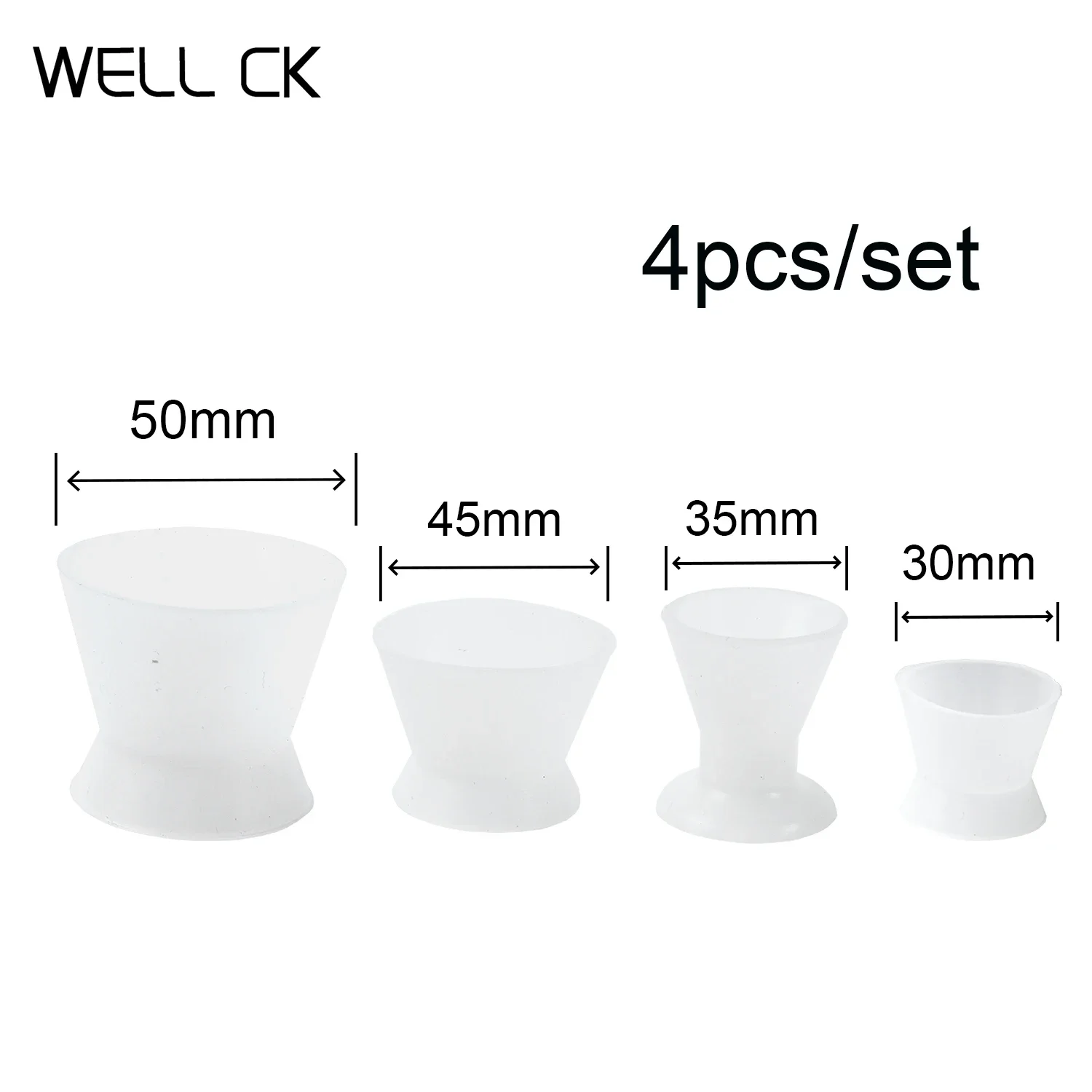 Cuenco mezclador de silicona para materiales dentales, platos Dappen, herramientas de laboratorio para blanqueamiento Dental, odontología, 4 Uds.