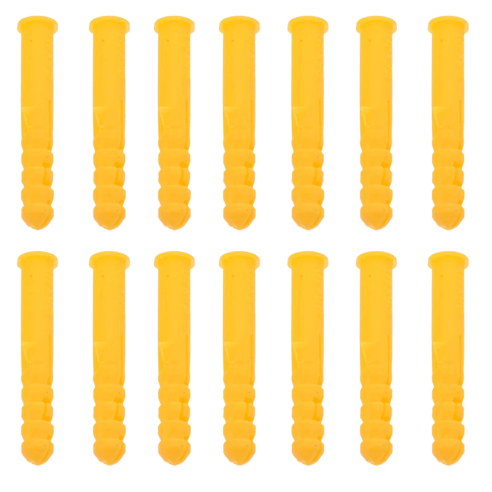 

200Pcs Drywall Expansion Tube Kit Yellow Ribbed Plastic Anchors Self Drilling Wall Anchors Extreme Toughness Corrosion Resistant