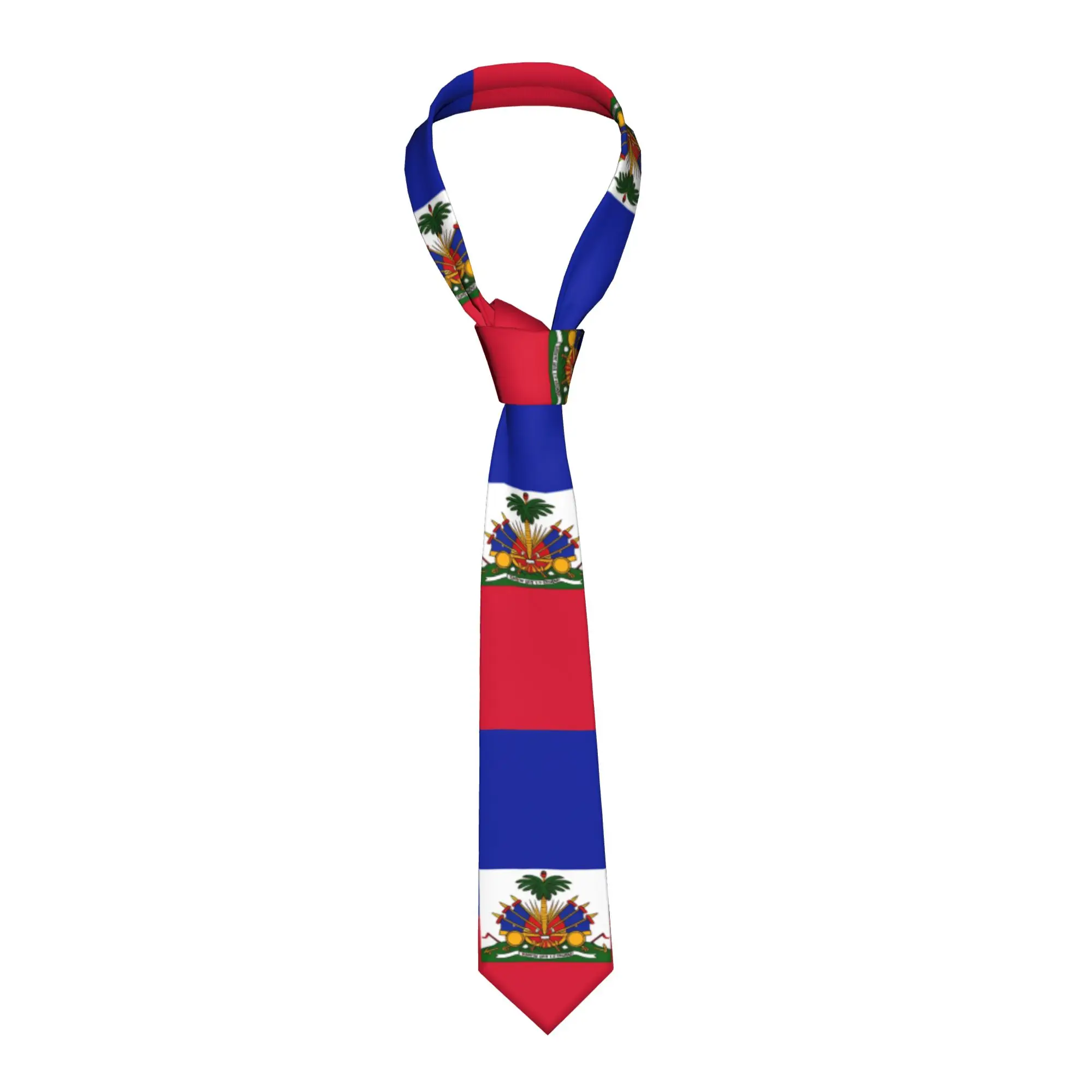 Haiti Flag Tie  Wedding Party Neck Ties Male Retro Casual Necktie Accessories Great Quality Pattern Collar Tie