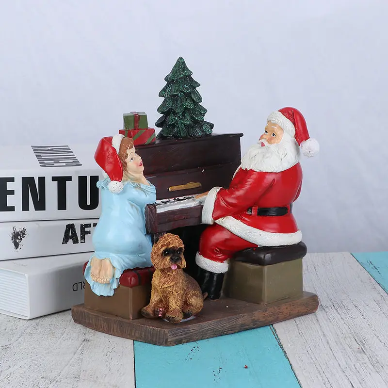 For Resin Santa Claus Desktop Figurine, Christmas Party Decoration, Small Holiday Ornament Gift