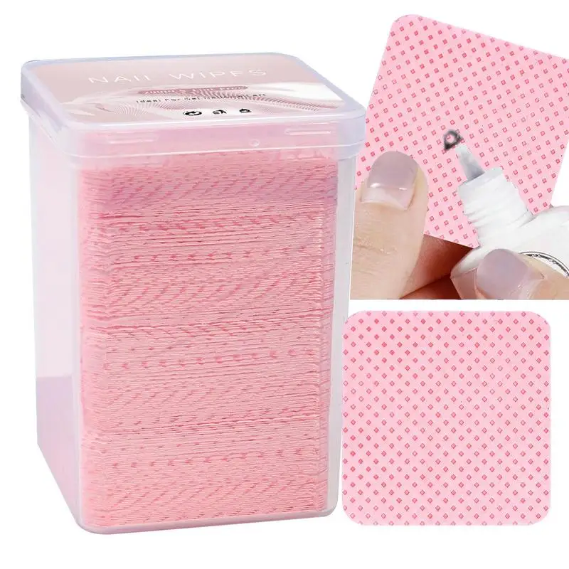 Lint Free ผ้าเช็ดทําความสะอาดเล็บ 200 pcs Polish Remover Pads ผ้าเช็ดทําความสะอาดไม่ทอสําหรับเล็บผ้าเช็ดทําความสะอาดนุ่มและสแควร์ Lint ฟรี