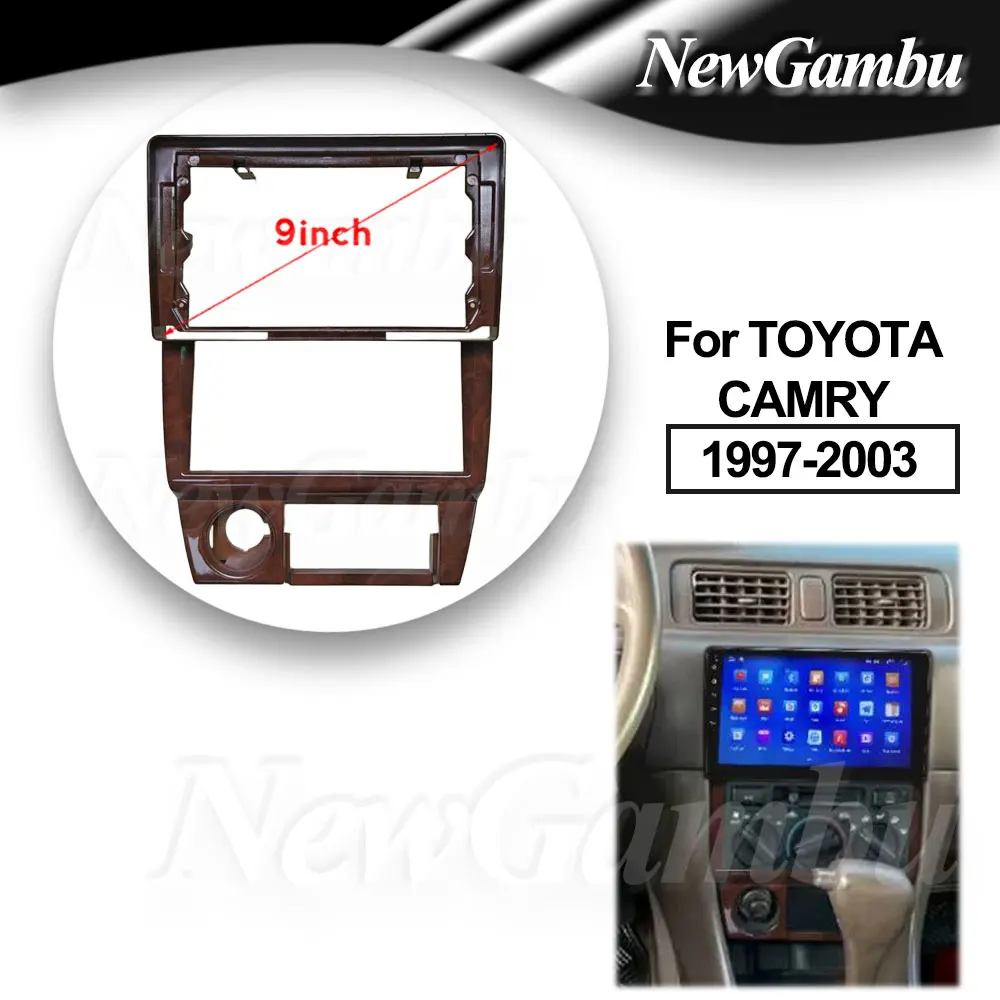 

9-дюймовый 2Din автомобильный DVD-рамка, аудиоадаптер, комплекты отделки приборной панели для TOYOTA CAMRY 1997-2003, рамка без кабеля