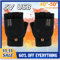 Electric USB Heating Gloves Hand Warmers Mittens Heater Reusable Winter Warm Heating Laptop for Outdoor Sports Skiing Gloves