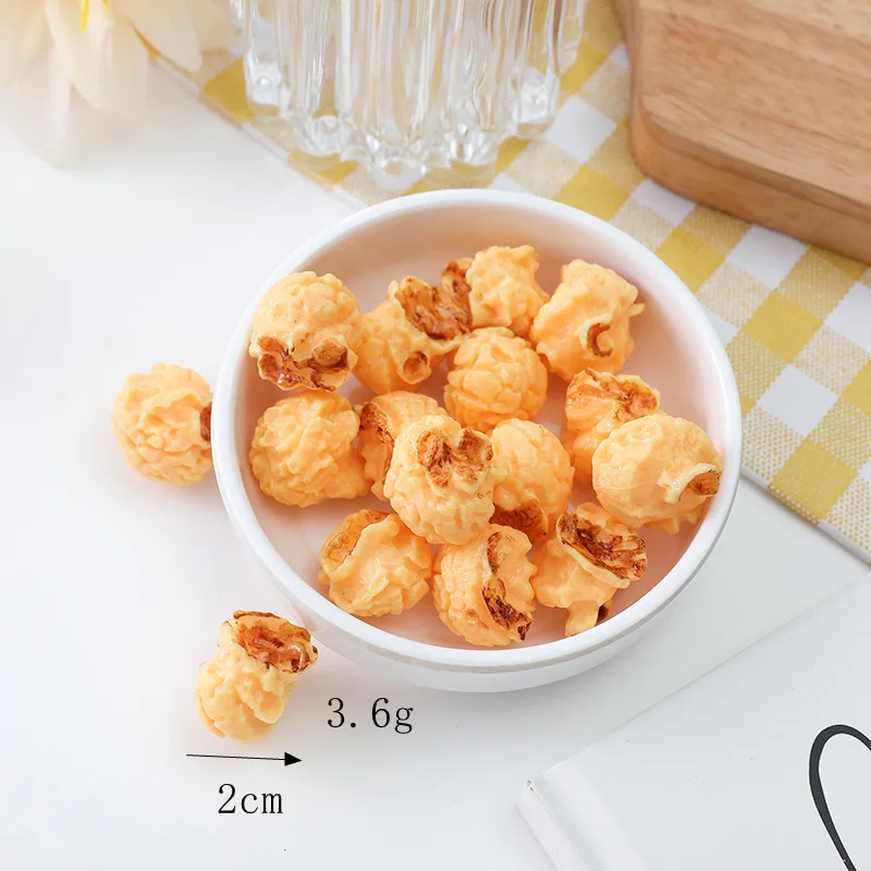Simulatie Popcorn Model Kunstmatige Melkmaïskorrels PVC Nep Voedsel Dessert Winkelruit Display Props Keuken Decor 10st/lot