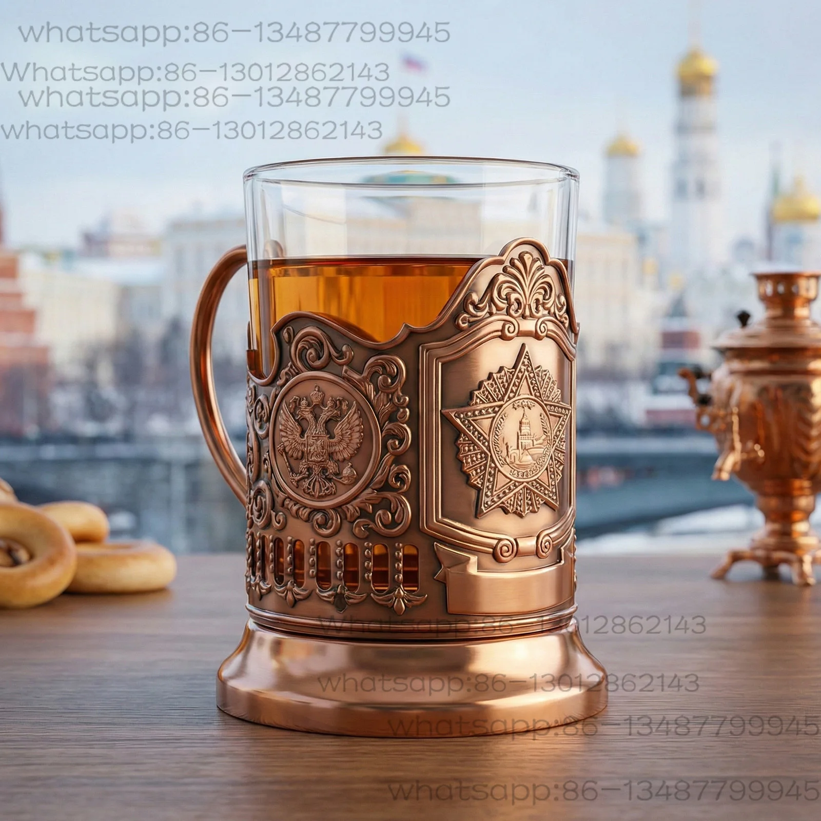 Palace Cup Russische traditionele theekop Zwarte theeglascollectie Nostalgie