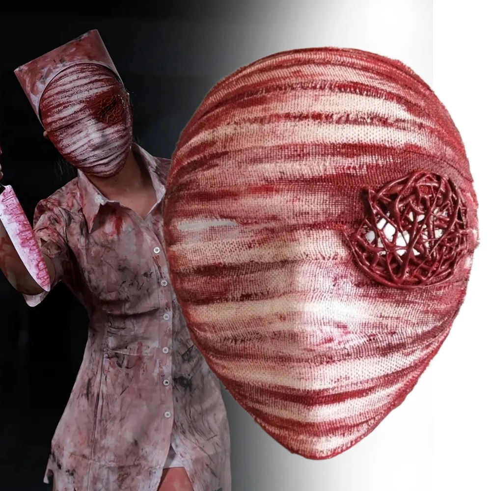 

Game Silent Hill Bubble Head Nurse Cosplay Mask Terror Blood Bandage Masks Adult Full Face Horror Helmet Halloween Prop