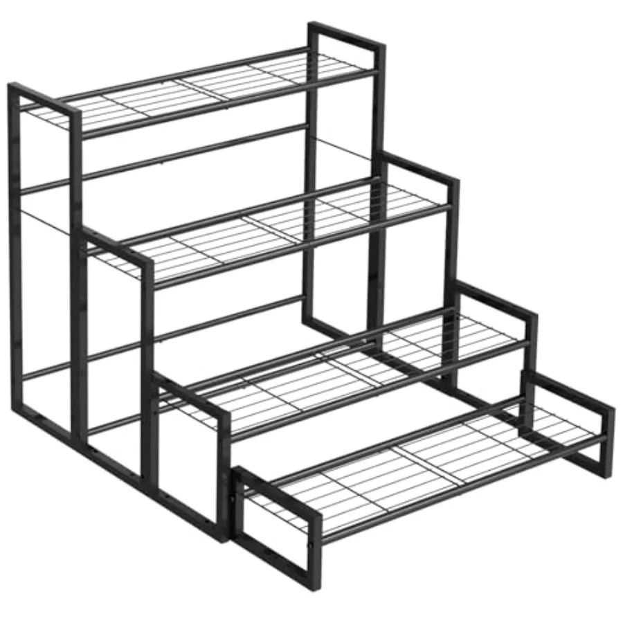 

Plant Stand 4 Tier Stackable Tiered Plant Stand Scalable Heavy Duty Tall Plant Shelf for Indoor Outdoor Garden Display Shelves