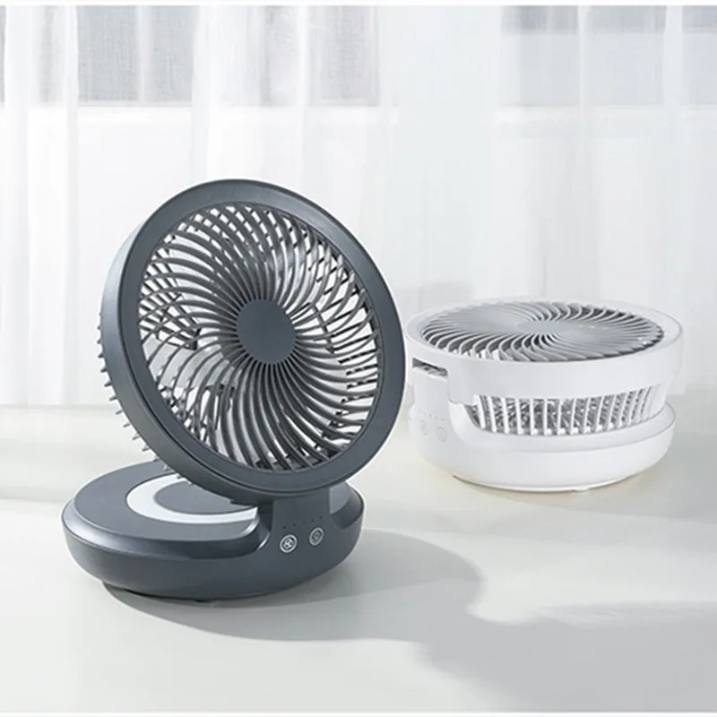 Edon E808 Wireless Suspended Air Circulation Fan USB Rechargeable Folding Electric Fan Night Light Touch Control 4 Wind Speed