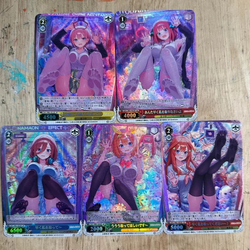 

Diy the Quintessential Quintuplets Self Control Аниме Коллекционная флэш-карта с позолоченной подписью Коллекционный мультфильм 63x88 мм