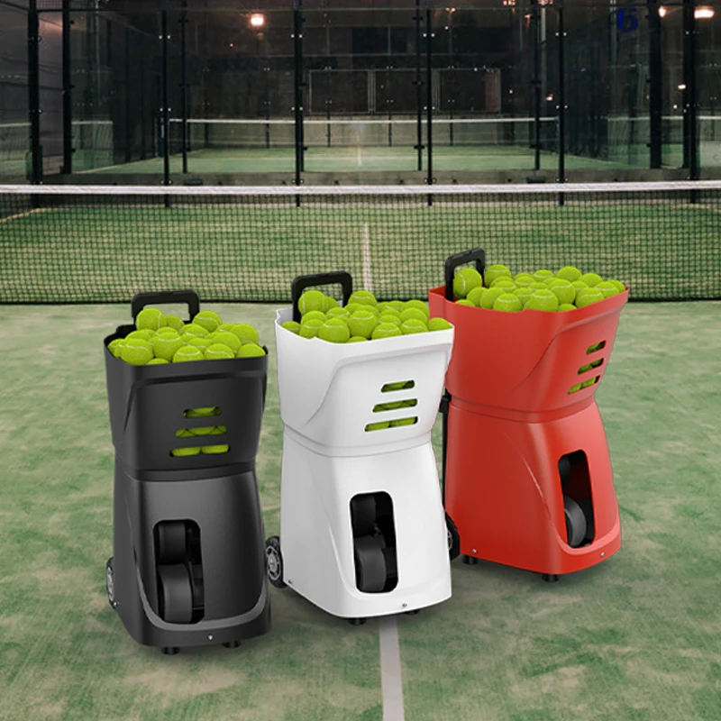 Nueva llegada máquina de pelotas de entrenamiento de Padel aplicación de 100 pelotas y máquina de Padel de tenis de Control Dual remoto para paracacticia