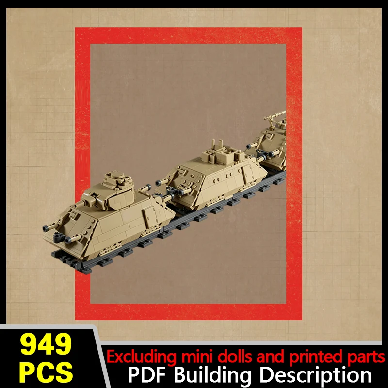Armored Scout Train Model MOC Building Bricks War Equipment Modular Technology Gifts Holiday Assemble Children Toys Suit