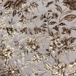 Relief Jacquard Stoff, Nähmaterial, Cheongsam -Kleiderstoff, Goldbraun, Rosa Grey, verkauft pro Meter, 155 Zentimeter verkauft 8 Hauptverkäufe Golden Boca Stoff - №6