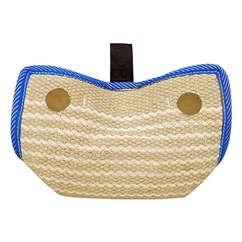 Picture 5: 1pcs Durable Large Dog Bite Pillow 2 Handle Jute Bite Pillow Gusset Dog Tug Training Toy Pad for Dog Training