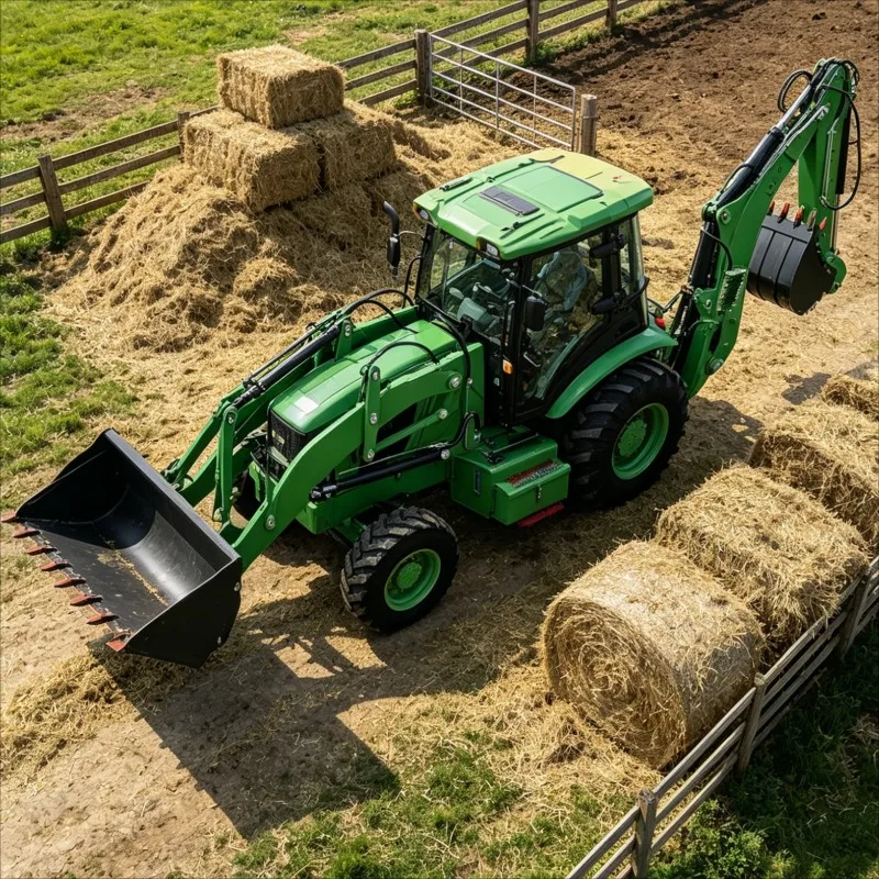Customized Front Loader Rear Backhoe 2 Way Machine For Earthmoving And Trenching Heavy Duty 4WD Mini Industrial