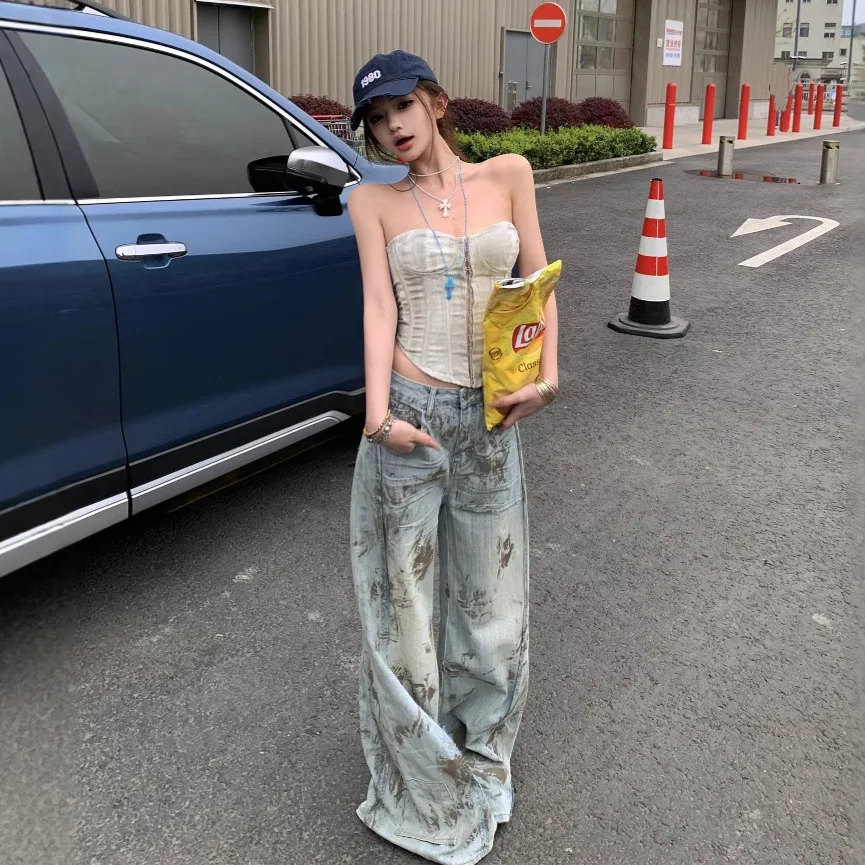 2026 Women Boned Corset Cami Top Slim Fit Outerwear Sleeveless Bustier Trendy Street Figure Flattering Spaghetti Strap Summer