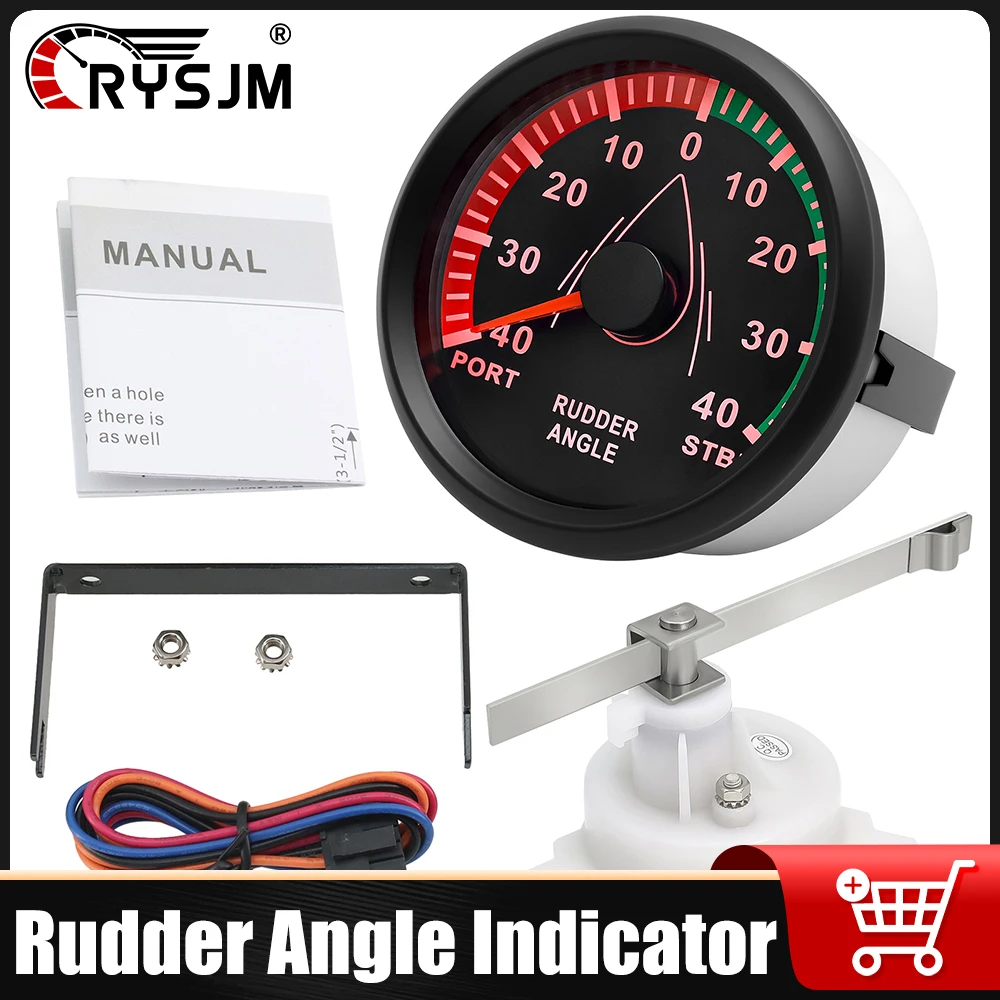 

Yacht Watch Combination Accessories Rudder Angle Indicator with Sensor Boat Red Backlight 0-190ohm Rudder Meter for Boat Yacht