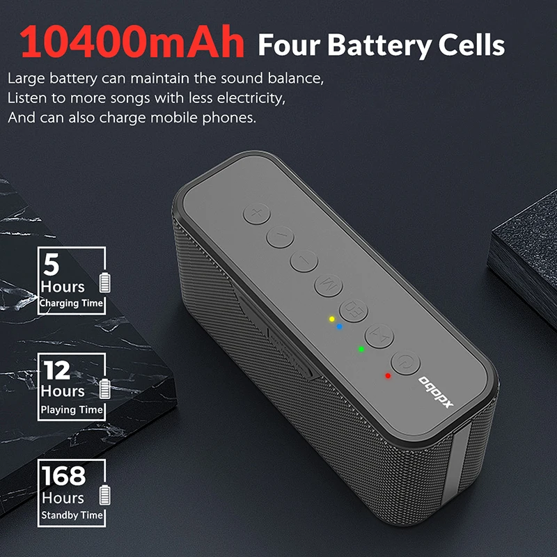 Imagem -05 - Plus Alto-falante Bluetooth Portátil Som Estéreo 360 ° 80w Ipx7 à Prova Dágua sem Fio Bluetooth 5.0 Tempo de Reprodução de 24 Horas Xdobo-x8