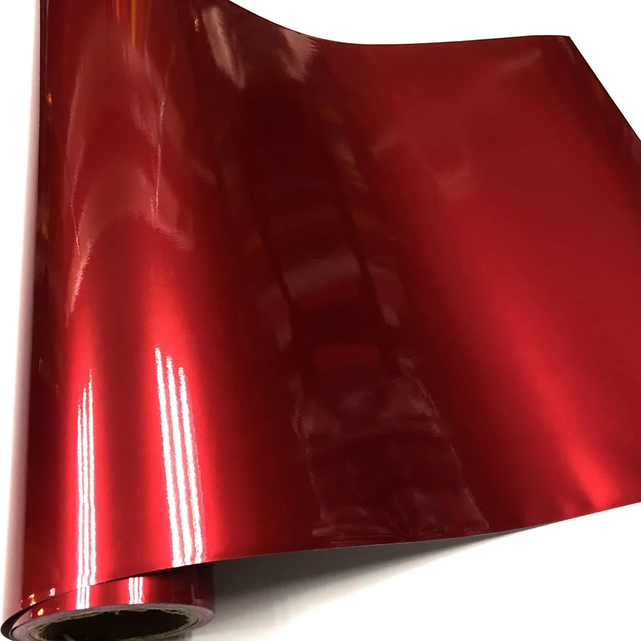 50cmx300cm Premium Red Metallic Glossy Glitter Wrap Sticker For Car Wraps Glossy Candy Vinyl Film With Bubble Air Free