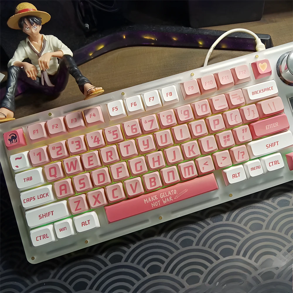 

Love crash white powder keycap XDA height pbt five sided heat sublimation adaptation HI75 hi8 68 84 87 96 104