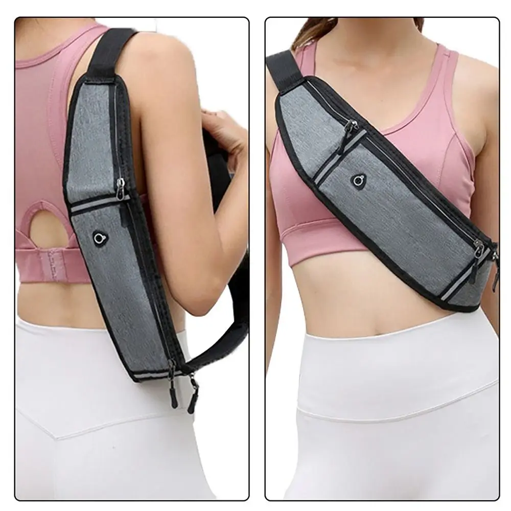 

Oxford Cloth Running Waist Bag Running Belt with Reflective Tape Man Fanny Pack Wear-resistant Marathon Jogging Bag