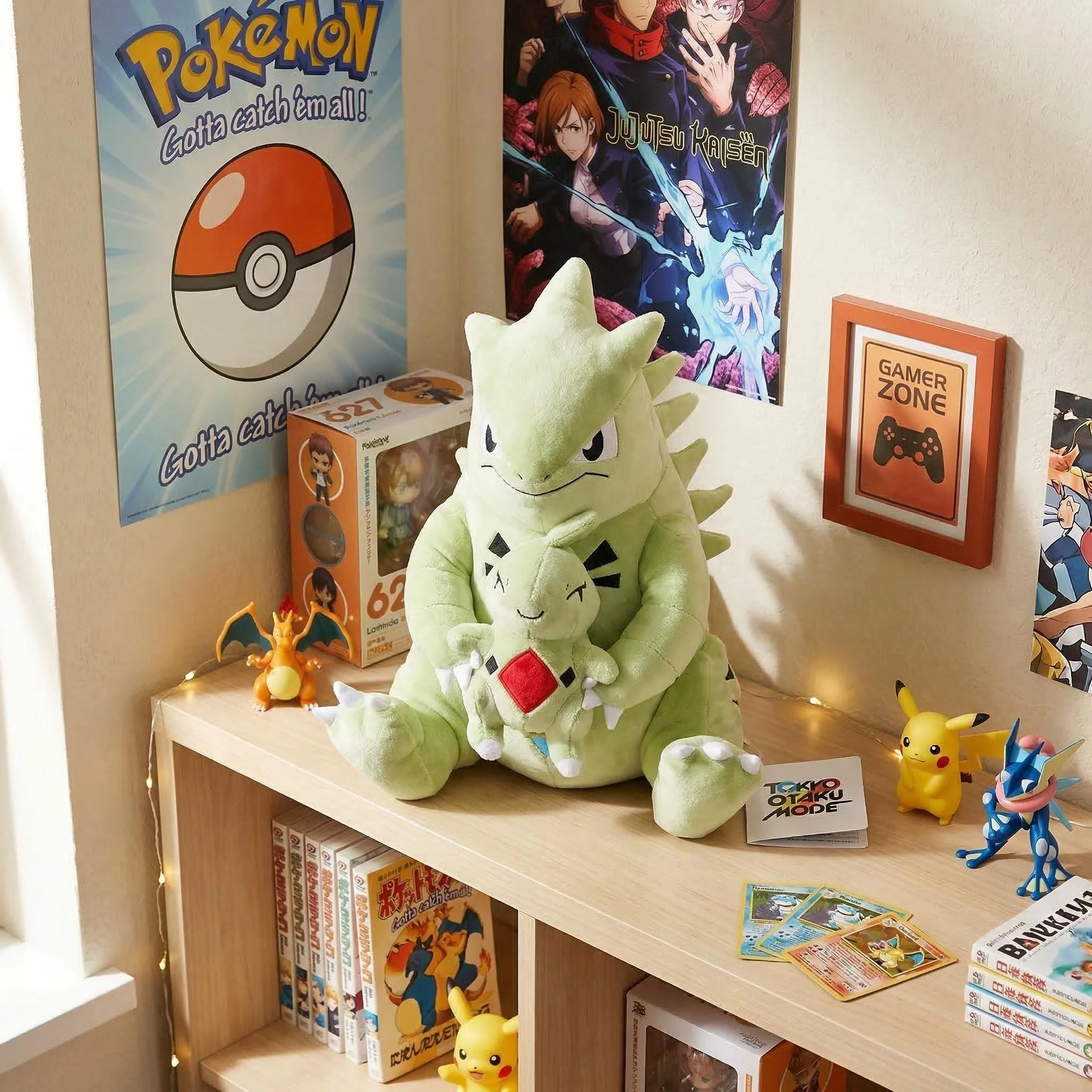 

Pokemon Tyranitar Peluches Pikachu Plush Charizard Dragonite Holding Dratini Stuffed Doll Cute version Anime Peluche Toys Gifts