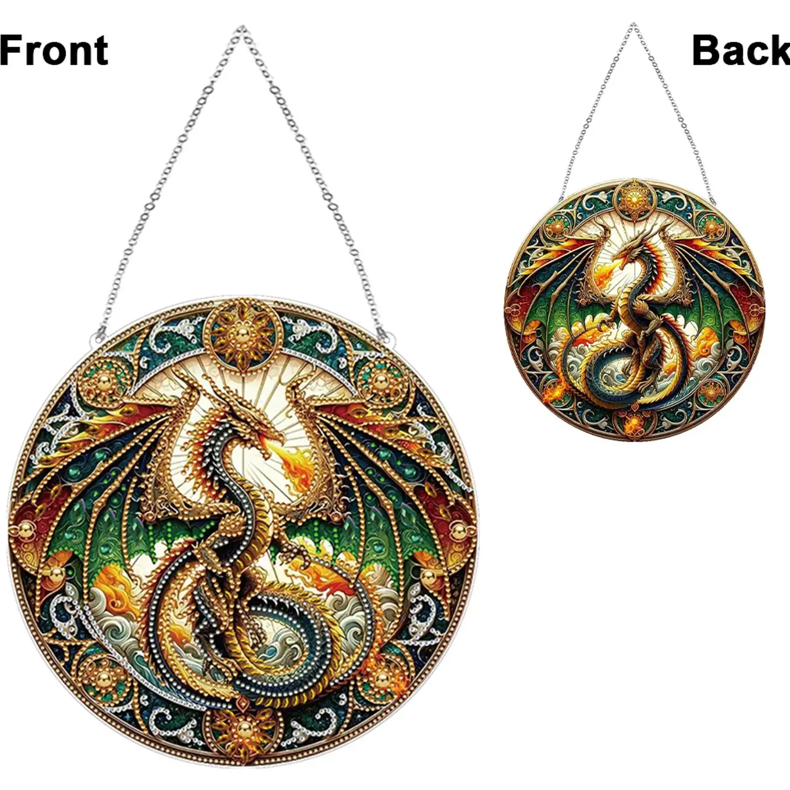 

Stained Glass Animal Rhinestone Diamond Art Window Pendants Suncatcher Diamond Drawing Hanging Ornament for Garden Window Decor