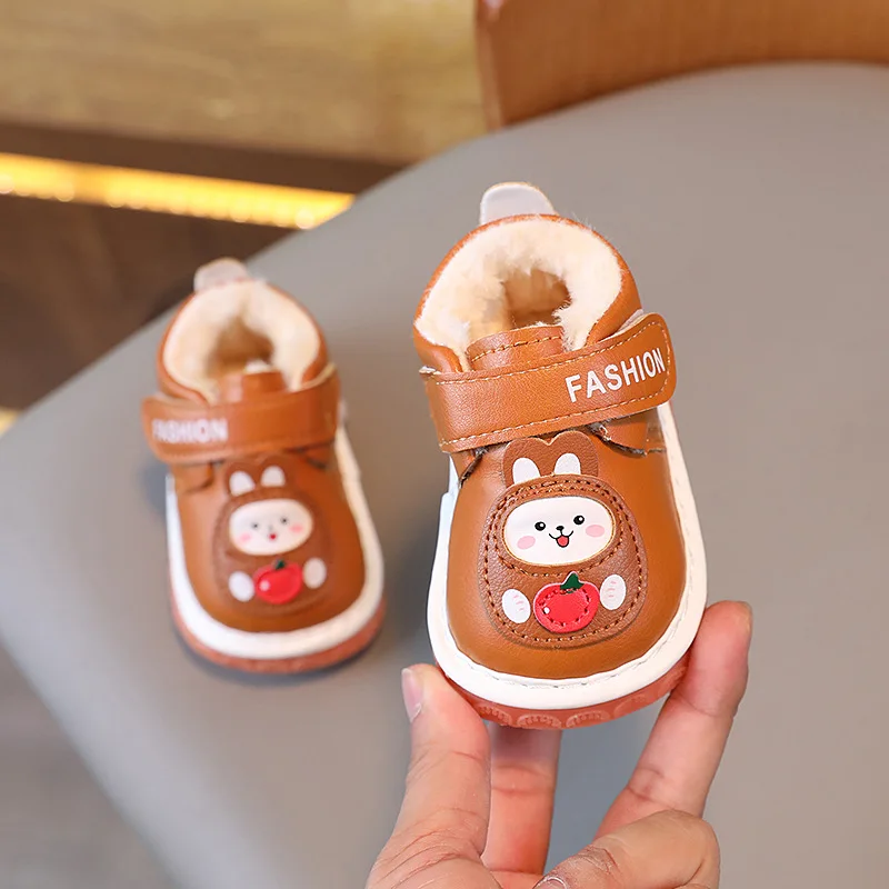 Warm Walkers Comfort Casual Simple Baby Girl Shoes Cute Cartoon Baby Shoes Winter New Called Shoe Soft Soled Anti Slip Boy Shoe