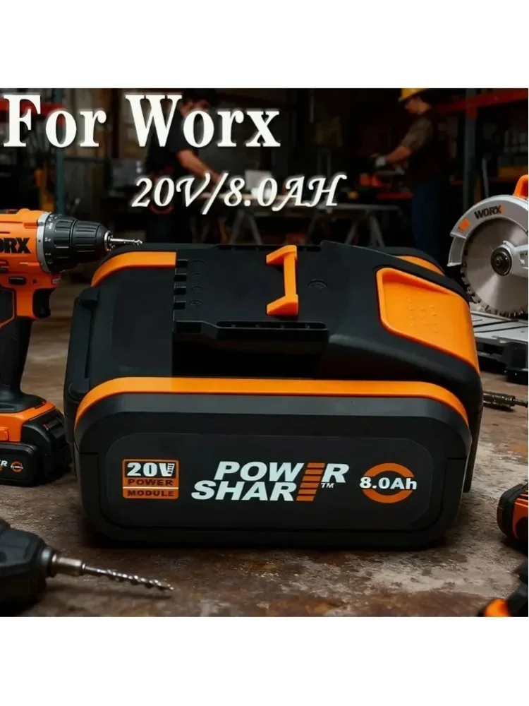 WA3553 20V 8000mAh Li-Ion Akku-Ersatzbatterie für Worx Elektrowerkzeuge WA3551 WX390 WX176 WX178 WX550 WX386 WX678 WG894E