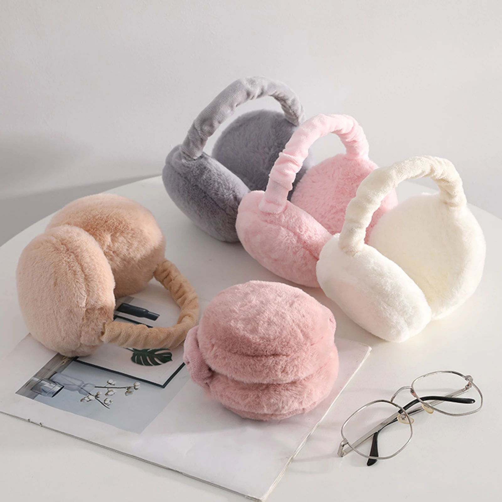 Soft Plush Ear Warmer Furry Ear Muffs Warmer Warm Earmuffs Headphone Weather Outdoor Cold Protection Ear-Muffs Ear Cover