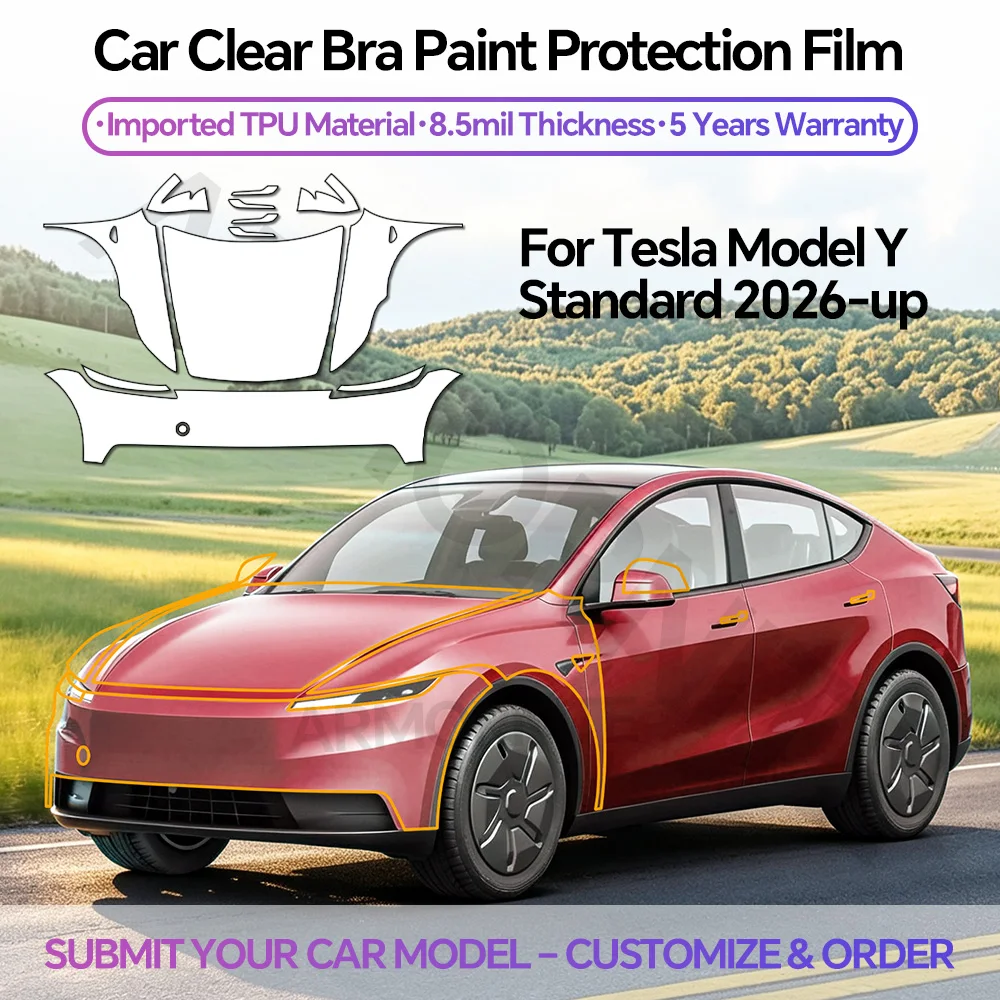Precut TPU 9mil For Tesla Model Y Standard 2026-2027 Paint Protection Film Anti-scratch PPF Clear Bra Invisible Car Accessories
