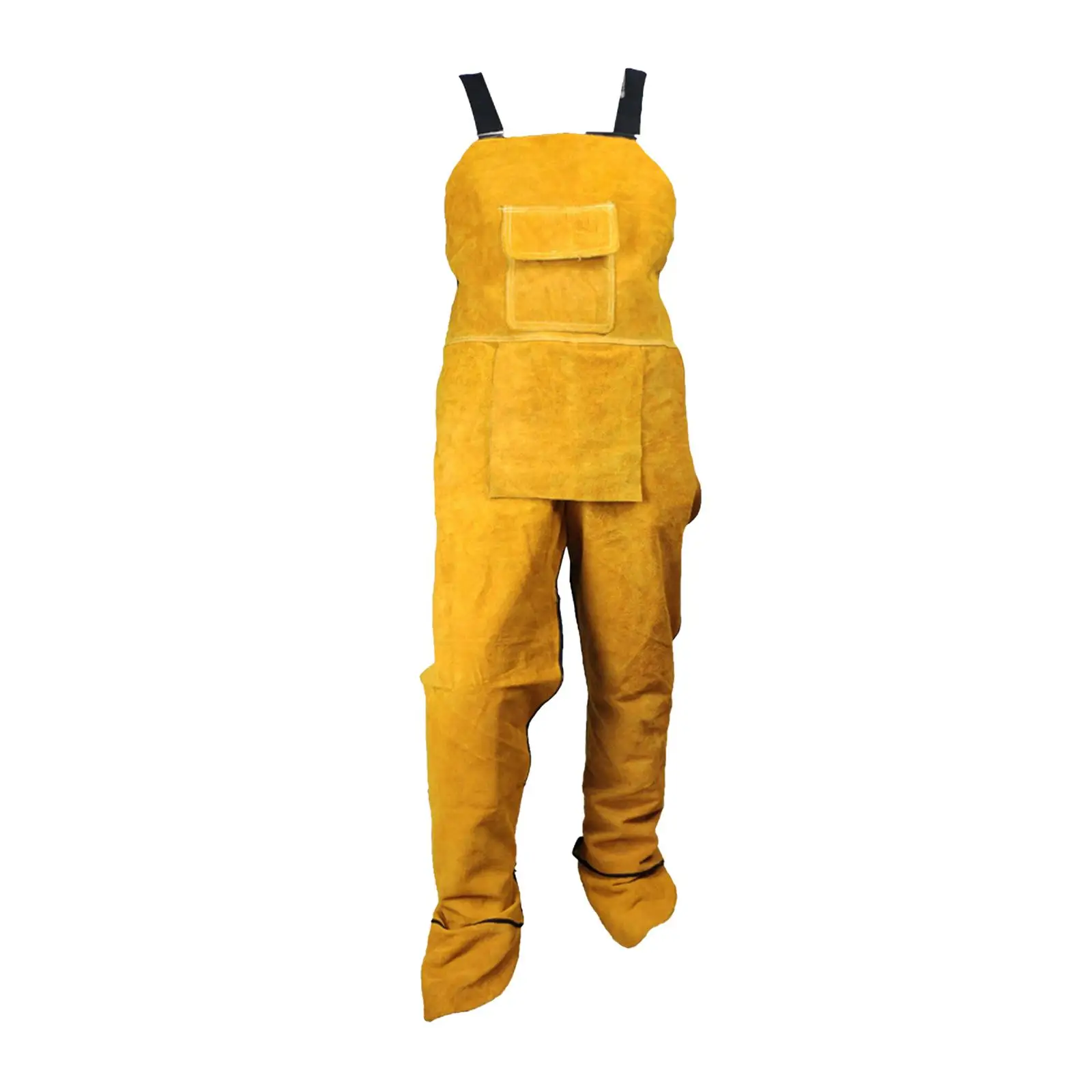 Leg Split Cowhide Welding Bib Apron Heat Flame Resistant for 170-180cm Men